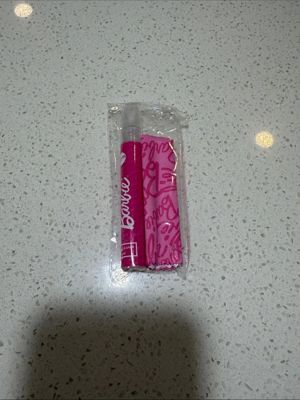 Barbie Bright Pink Lens Cleaner Spray with Matching Pink Microfiber Cloth